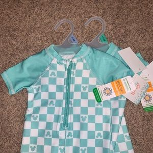 TwoNEW Disney Baby Swim 1Pc Outfit UPF 50+ Boys 3-6 and 6-9 Months